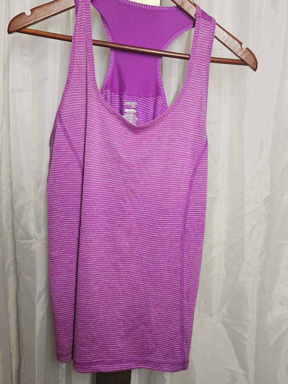 Danskin Now Purple Striped Racerback Tank
